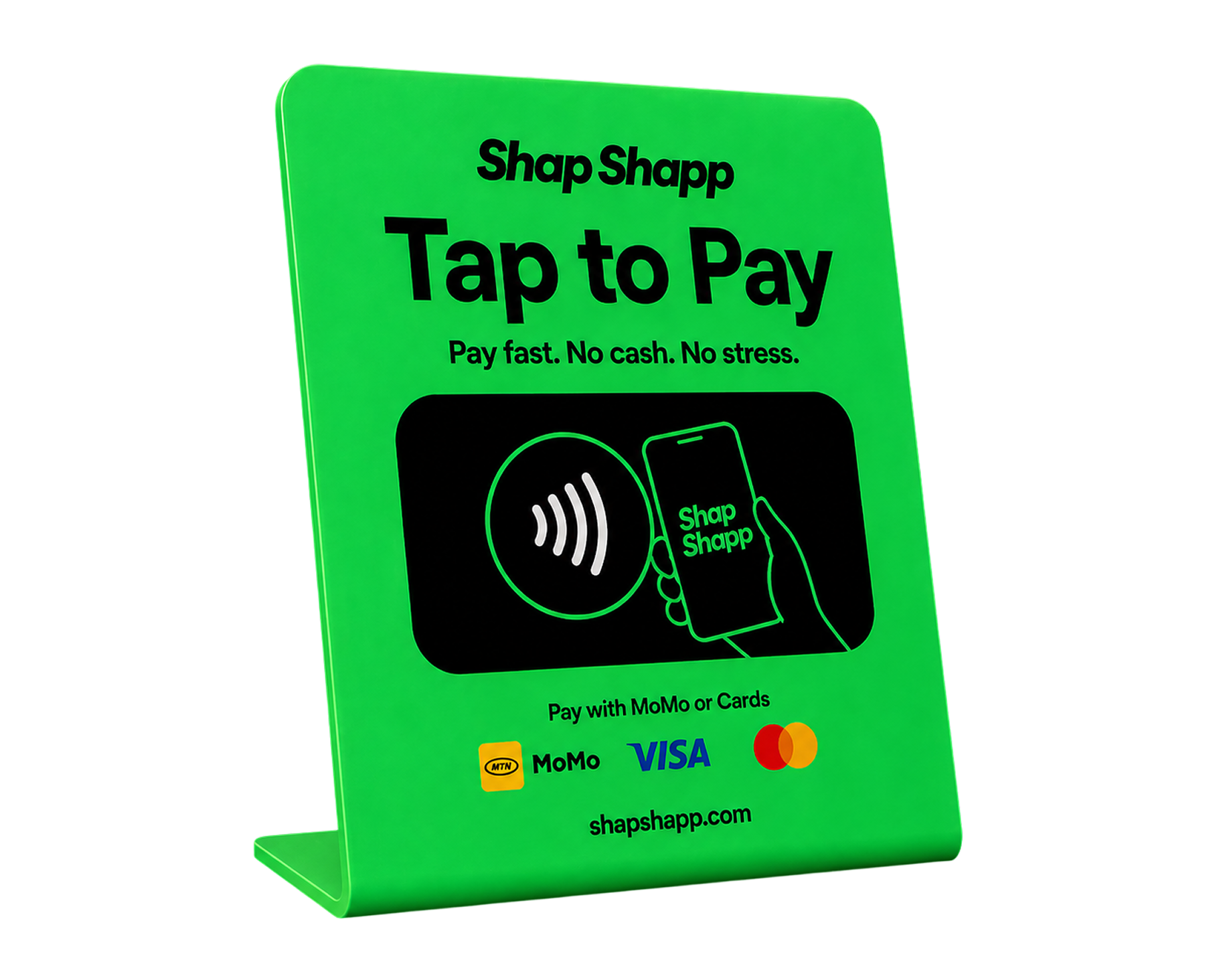 Tap to pay terminal with MoMo, Visa, and Mastercard